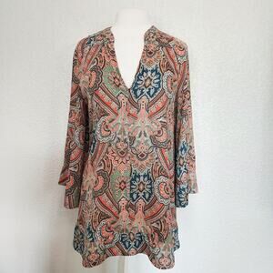 Zara Basic Fall Paisley Tunic Size L